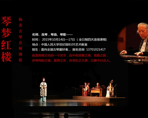 杨青古琴名师班 第六期“琴梦红楼”课程（2015年11月14日-17日）